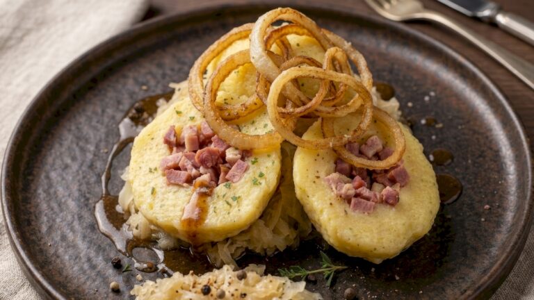 Potato Dumplings Stuffed with Smoked Meat